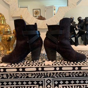Rag & Bone Black Suede Ankle Boots
